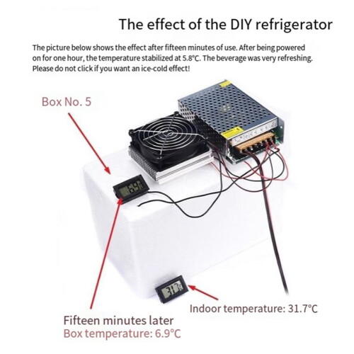 DIY Thermoelectric Refrigeration Cooling System Semiconductor Cooler Conduction Module+Radiator+Cooling Fan+TEC1-12706 2