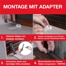 Window Box Holder Without Drilling - Set of 4 Invisible Window Sill Flower Box Holder - Sturdy, Height Adjustable