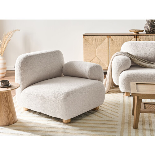 Beliani Corner Seat AMLI Fabric Off-White Left Hand 1