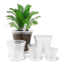Clear Pots for Plants with Saucers,10 Pcs 4/5/5.5/6/7 Inch Thick Plastic Nursery Pots for Plants with Drainage Holes