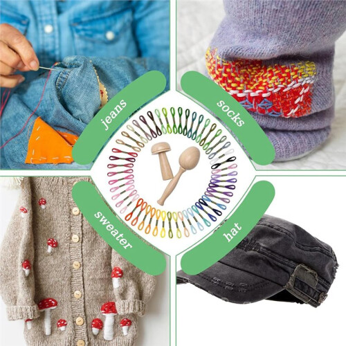 Darning Egg Darning Mushroom for Socks Darner Egg Kit Include 14 Hooks Small Weaving Darner Loom 9 Large Eye Needles 2