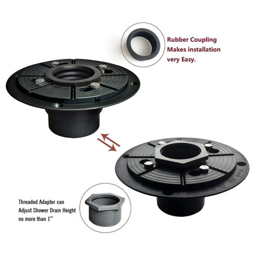 2-Inch Sub Drain, Shower Drain Base, Shower Drain Base with Rubber Gasket 1