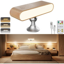 Lámpara de Pared LED Marrón de Madera Abatible Magnética Inalámbrica — aplique dormitorio moderno