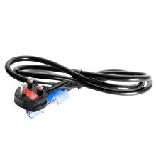 Powercon Plug 1,5M Zwarte Podiumverlichting Stroomkabel, 3-Aderig DMX512 LED Evenementverlichtingssnoer Luchtvaart Stroomkabel UK-Stekker