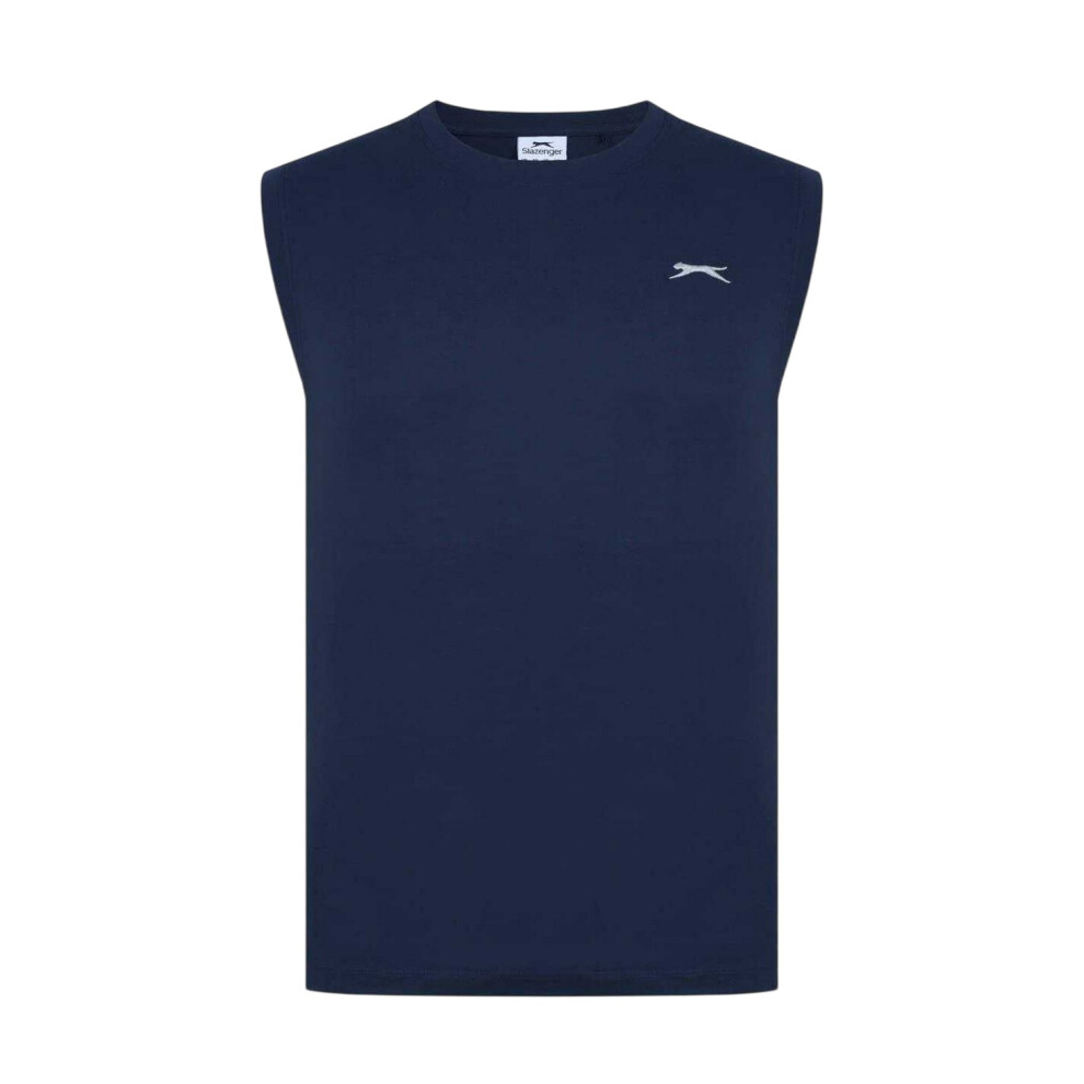 Slazenger (M, Navy) Mens Logo Cotton Vest Top Blue,Multicoloured
