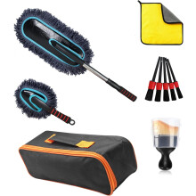 Auto-Wasch-Set Mikrofasertuch Reinigungsbürste 10-teilig — autowaschset, microfaser für autos, detailbürste, teleskopbürste, reinigungsbürsten