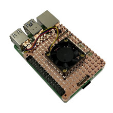 Kylfläns Av Ren Koppar för Raspberry Pi 5 med 4-Tråds PWM Hastighetskontroll Kylfläkt Kylfläkt