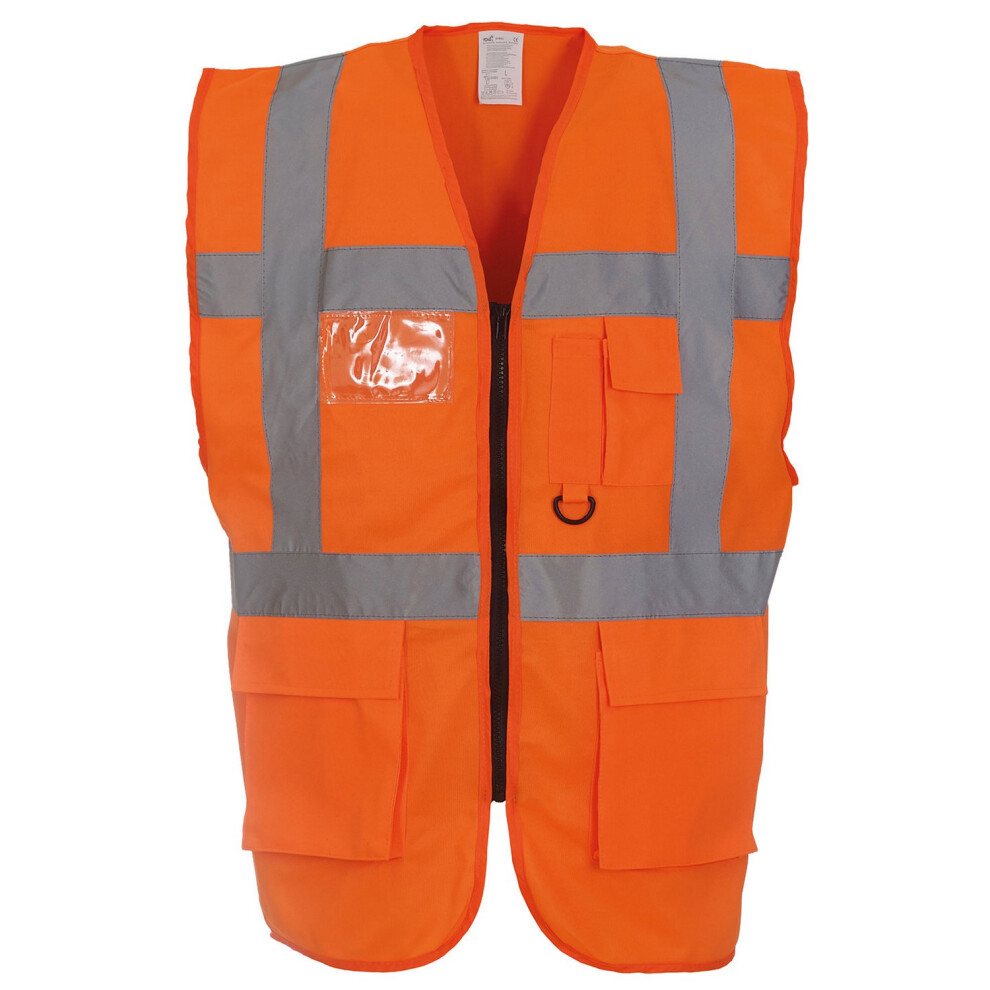 (4Xl, Orange) Yoko Unisex Adult Executive Hi-Vis Waistcoat 5063527725073