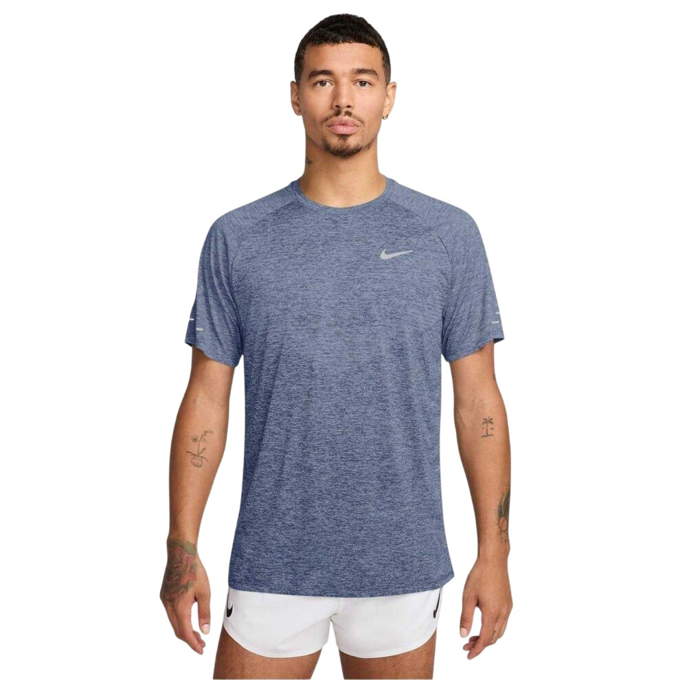 Nike (L, Indigo) Mens Stride Running Top Blue,Multicoloured