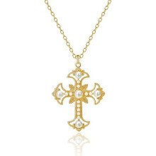 Kruisvormige ketting, retro hanger voor dames, modieuze ketting voor het sleutelbeen