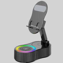 Verjaardagscadeaus voor mannen en vrouwen, Bluetooth-luidspreker met draadloze oplader en telefoonhouder, cadeaus voor hem, opvouwbaar en