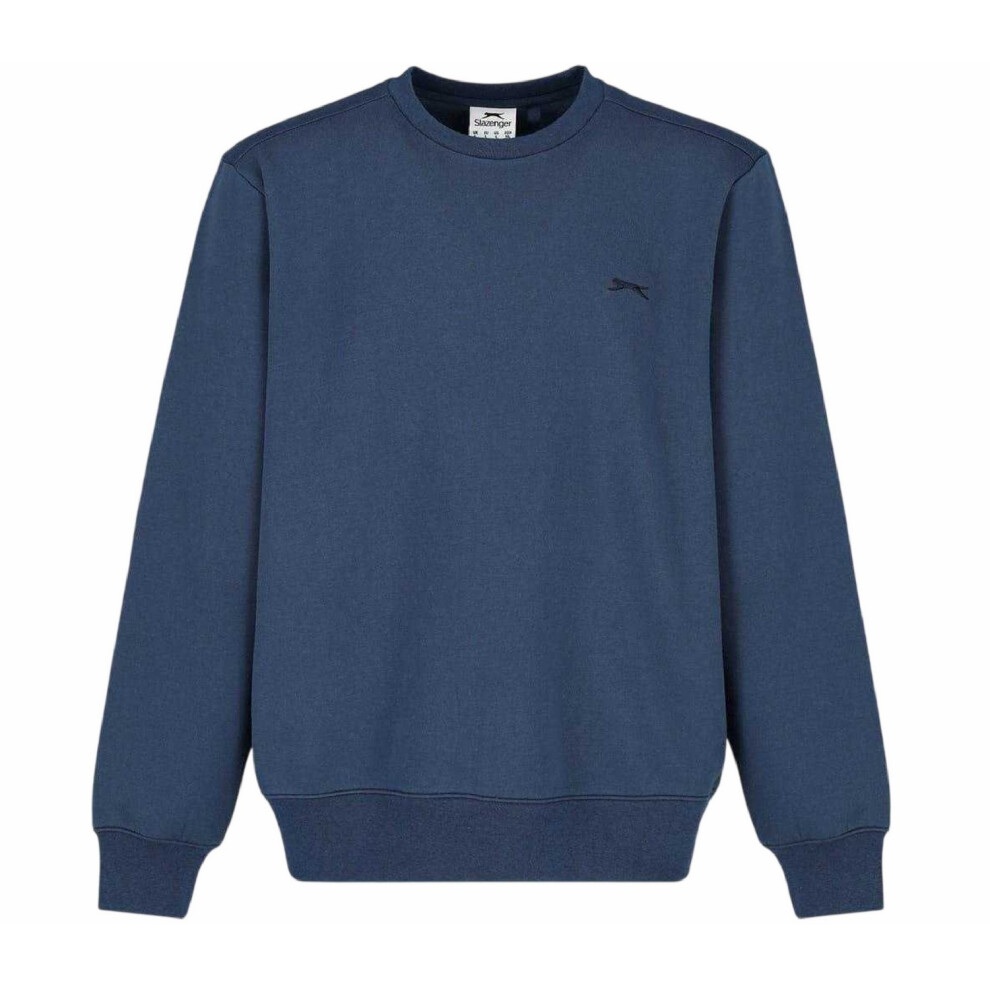 Slazenger (Xxl, Steel ) Mens Fleece Crew Neck Sweatshirt Blue
