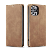 Leder-Wallet-Hülle kompatibel mit iPhone 13 Pro Max, faltbare Klapphülle mit magnetischem Ständer, Kartenfach, Schutzhülle (6,7 Zoll), Brau