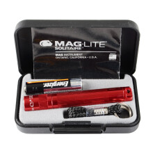 (red) Maglite Solitaire torch 1 x AAA. Gift Boxed with Battery. Spare bulb included