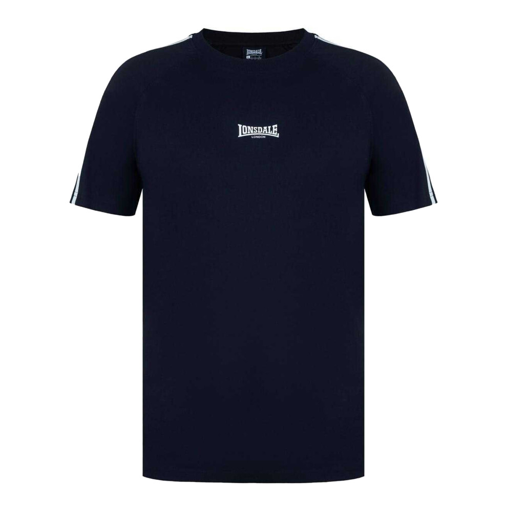 Lonsdale (Xxl, ) Mens Striped Logo Regular Raglan T-Shirt Black