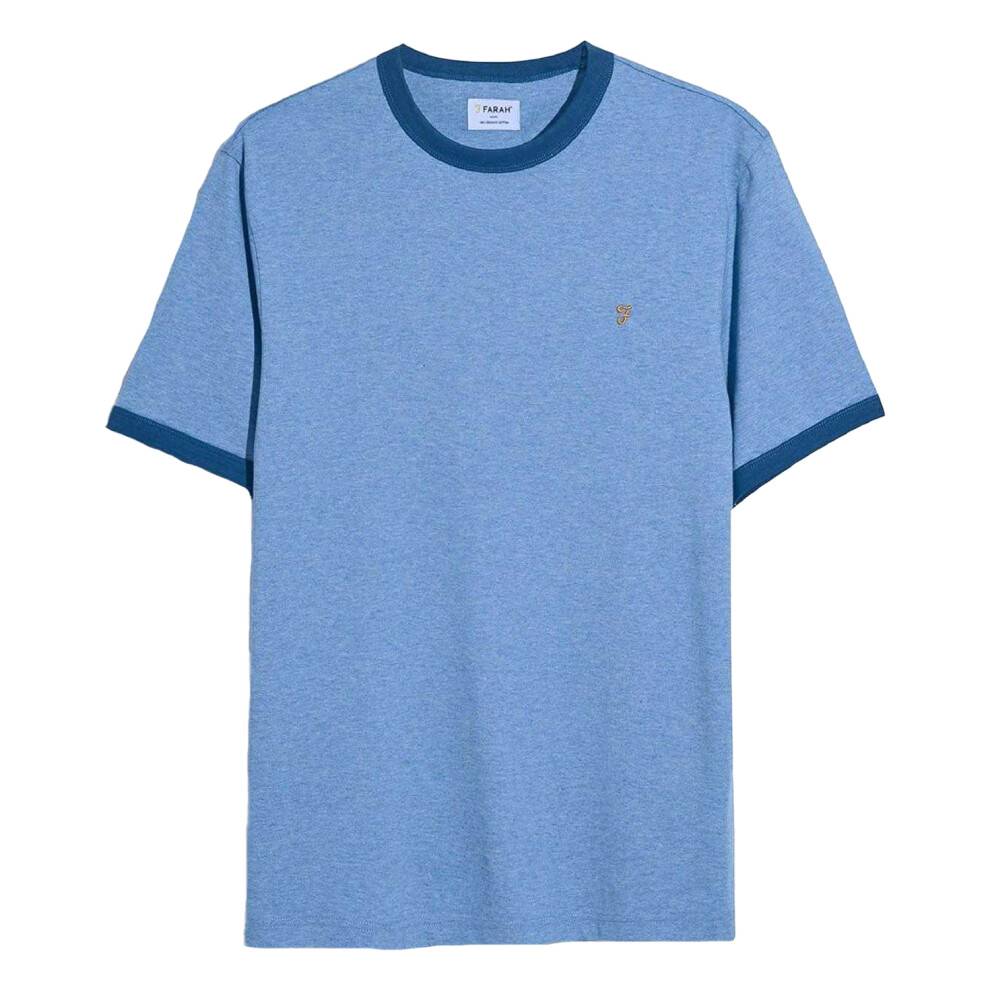Farah (L, Blue) Mens Groves Ringer T-Shirt