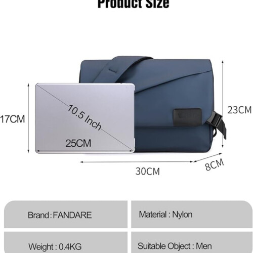 Ανδρική τσάντα ώμου, τσάντα crossbody, τσάντα crossbody, θήκη tablet 10,5 ιντσών, για εργασί 2
