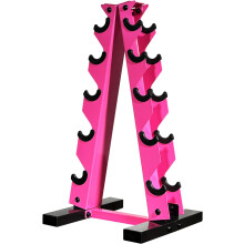 5-Tier Steel Dumbbell Rack A-Frame Training Storage Rack for Home Gym Pink — dumbbell rack, five tier dumbbell rack, steel training rack