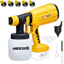 Pistolet de peinture par pulvérisation sans fil performant 500 ml Jaune — pulverisateur peinture portatif