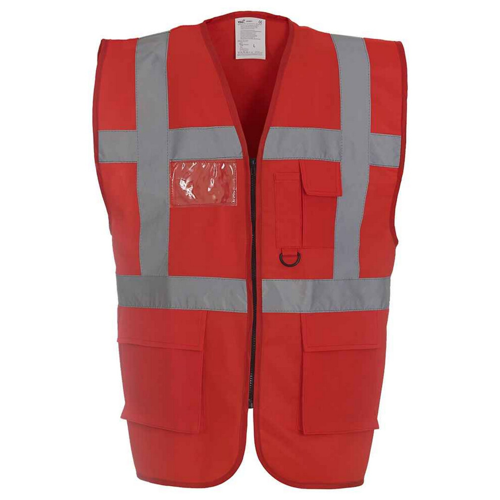(3Xl, Red) Yoko Unisex Adult Executive Hi-Vis Waistcoat 5063527580740