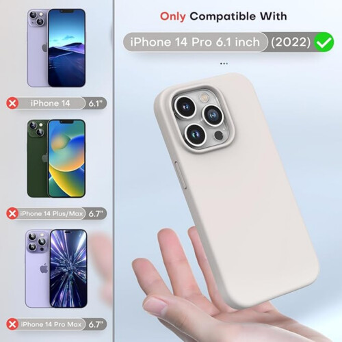 Capa para iPhone 14 Pro de 6,1 polegadas, em silicone líquido multicolorido, fina, macia ao toque, resistente a arranhões e impactos. 1