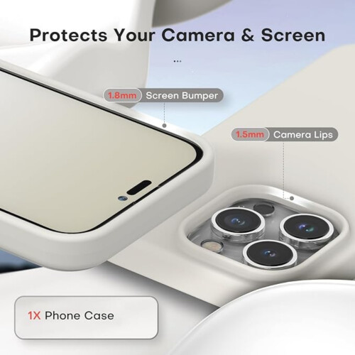 Capa para iPhone 14 Pro de 6,1 polegadas, em silicone líquido multicolorido, fina, macia ao toque, resistente a arranhões e impactos. 2