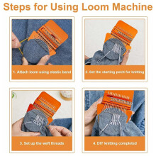 Darning Mushroom for Socks 14 Hooks Small Speedweve Style Weaving Darning Loom with 9 Pcs Large Eye Needles