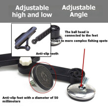Ice Fishing Rod Holder with Ice Anchor and Fishing Bells, Adjustable Fishing Rod Stand Pole Holder Portable Rod Racks