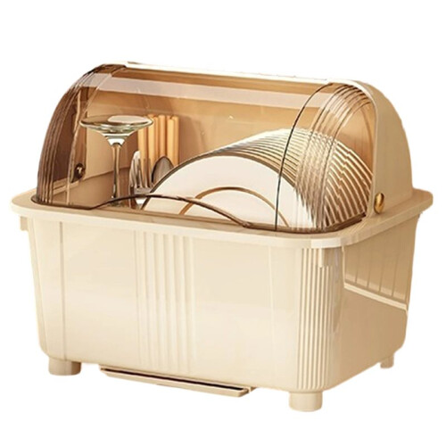 Large Capacity Kitchen Bowl Storage Organizer Dish Shelf Dustproof Drainage Storage Box Draining Dish Dryer Kitchen B