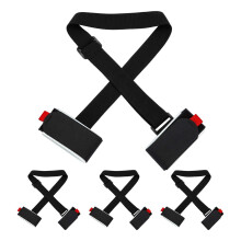 Conjunto de 4 Alças Ajustáveis para Transporte de Esquis com Fecho Acolchoado e Presilha para Alças.