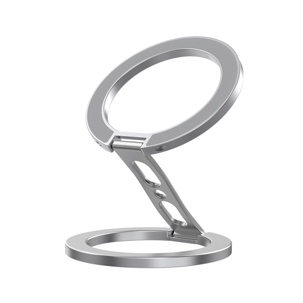 Phone 360 Rotation Double-Sided Magnetic Holder For Portable Metal Finger Ring Stand For Smartphone Sliver 4713561264861