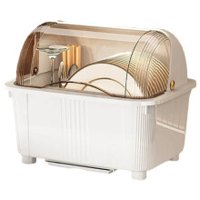 Large Capacity Kitchen Bowl Storage Organizer Dish Shelf Dustproof Drainage Storage Box Draining Dish Dryer Kitchen A