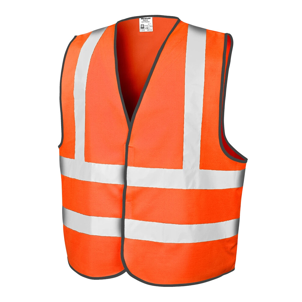 Result (S/M, Fluorescent ) Mens Core High-Visibility Safety Motorway Vest Orange