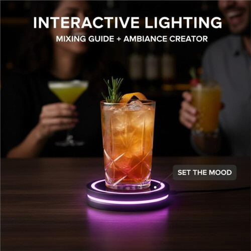 Coaster Cocktail Machine Portable Cocktail Maker with Interactive Lighting &  Sensing Tech 2