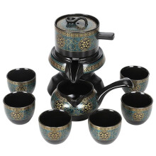 Household Tea Set Living Room Semi-Automatic Rotating Kungfu Tea Set Water for Tea Making Ceramic Teacup Business Gifts