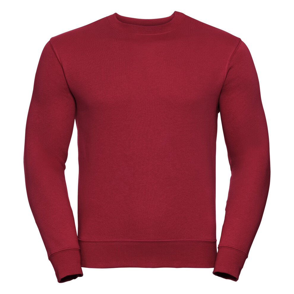 (S, Classic Red) Russell Mens Authentic Sweatshirt (Slimmer Cut)