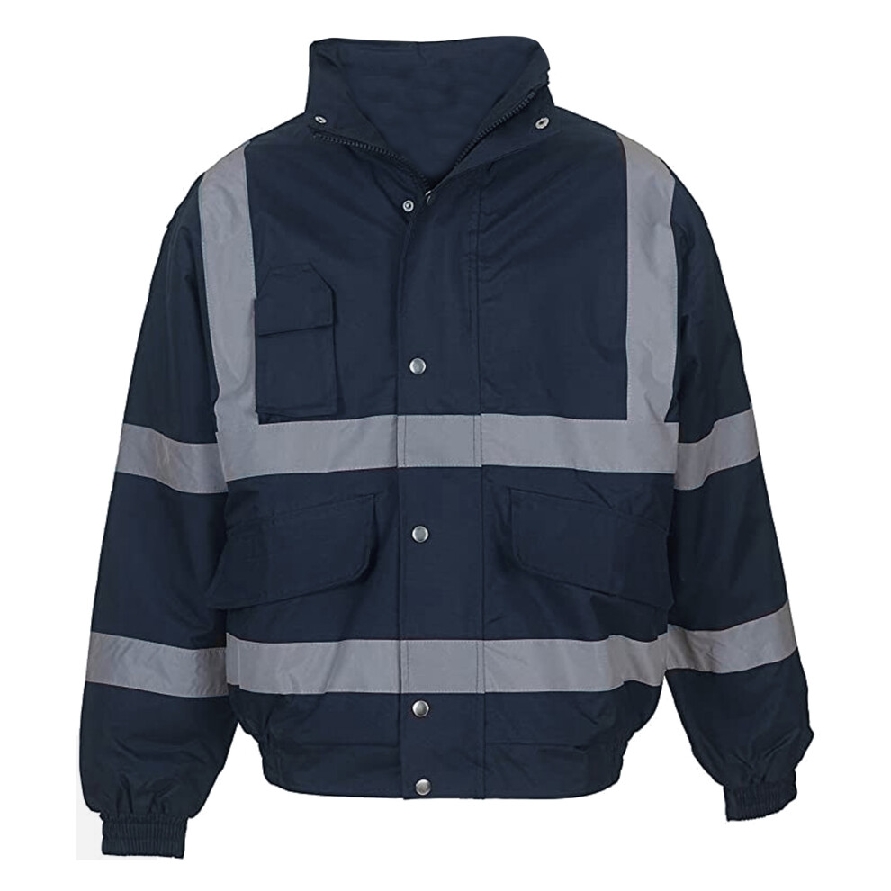 (3Xl, Navy Blue) Yoko Mens Hi-Vis Bomber Jacket 5055747619591