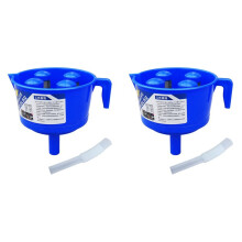 2X Funnel Type Oil and Water Separator with Four Filter Elements Diesels Gasoline Fuel Filter Fitting Accessories
