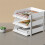 3 Tiers Stackable A4 Paper Trays, Office Desk File Holder, Document Organizer, White 5