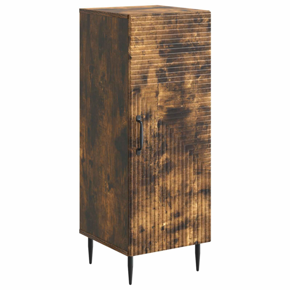 Vidaxl Sideboard Smoked Oak 33 X 34.5 X 89.5 Cm Engineered Wood