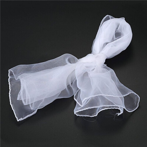 4X Bello Moda Pianura Piazza Chiffon Collo Sciarpa Capo Sciarpe 70 cm X 70 cm (Bianca) 2