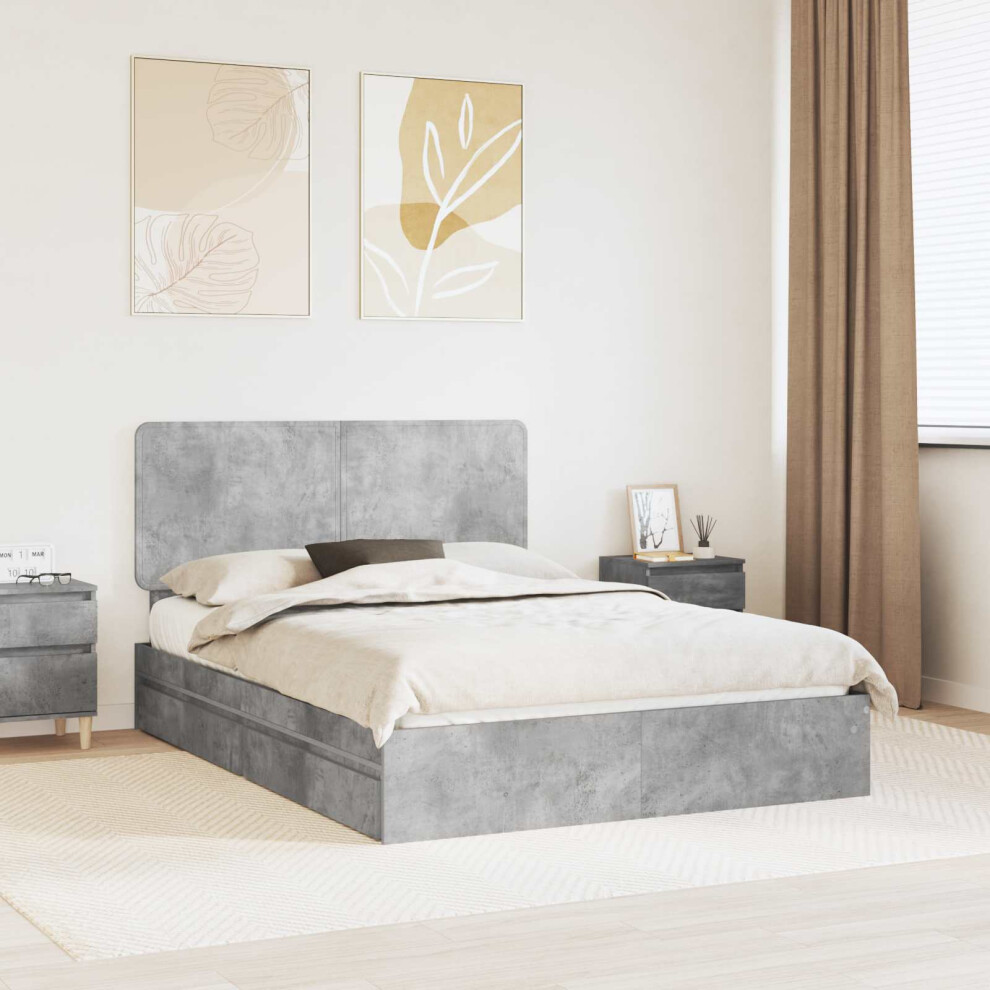 Vidaxl Storage Bed Concrete Grey 150 X 200 Cm Engineered Wood