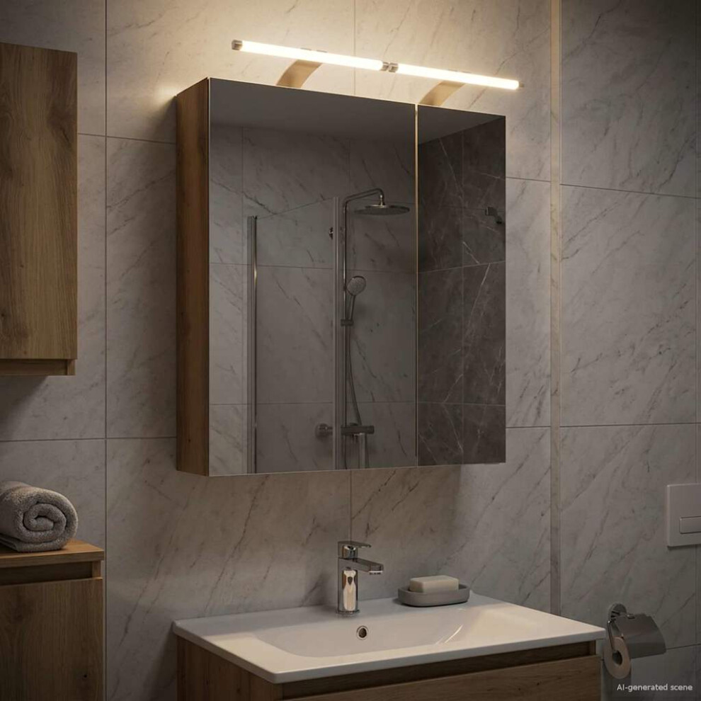 Vidaxl Bathroom Mirror Cabinet Artisian Oak 60 X 14.5 X 70 Cm