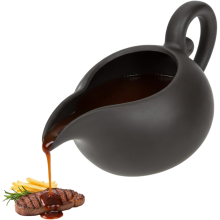Sosjerka Sauce Jug Ceramic Elegant Retro Elegant Black 150ml — ceramic sauce boat, sauce jug, retro sauce boat, black sauce boat, 150ml sauce dish