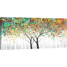 Tableau sur Toile Arbre Abstrait en Fleurs Moderne 120x50cm — décoration murale salon, impression sur toile
