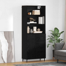 vidaXL Highboard with Drawer Black Oak 69.5 x 34 x 180 cm