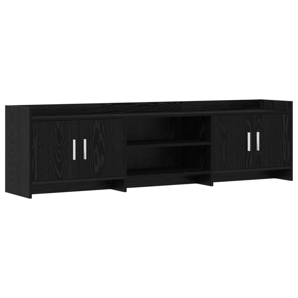 Vidaxl Tv Cabinet 168 X 33 X 47 Cm Oak Engineered Wood Black
