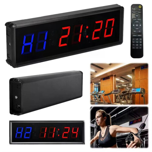 Portable Gym Timer Count Down/ Clock Remote Control Digital Timer Multifunctional Fitness Timer Clock for Boxing (EU) 2