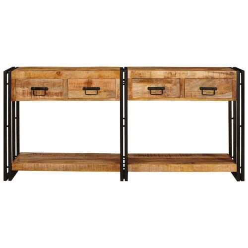 VidaXL vidaXL Console Tables 2 pcs Brown 161 x 33 x 75 cm Solid Mango Wood 1