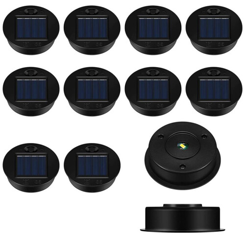 12 Pack Replacement Solar Light Parts Solar Light Replacement Tops Waterproof LED Solar Panel Lantern Lid Light Outdoor 1